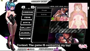 Hentai Game Fucks Succubus Nurse VTuber Cumming to Third Crisis Neon Nights Lesbian Massage Chair Public Masturbation